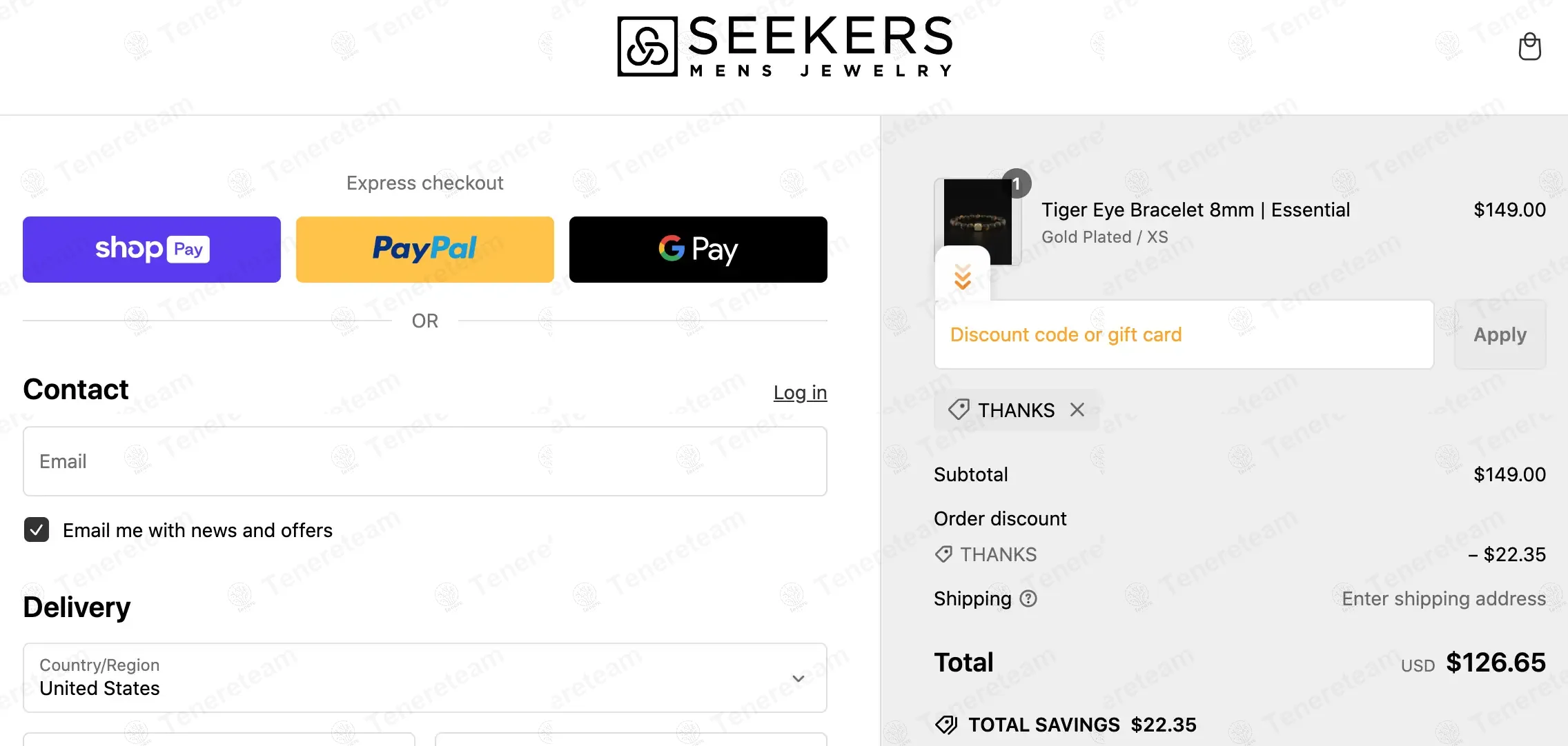 Seekers Mens Jewelry coupon code: 15% off with THANKS. Tested and valid as 1 year ago.