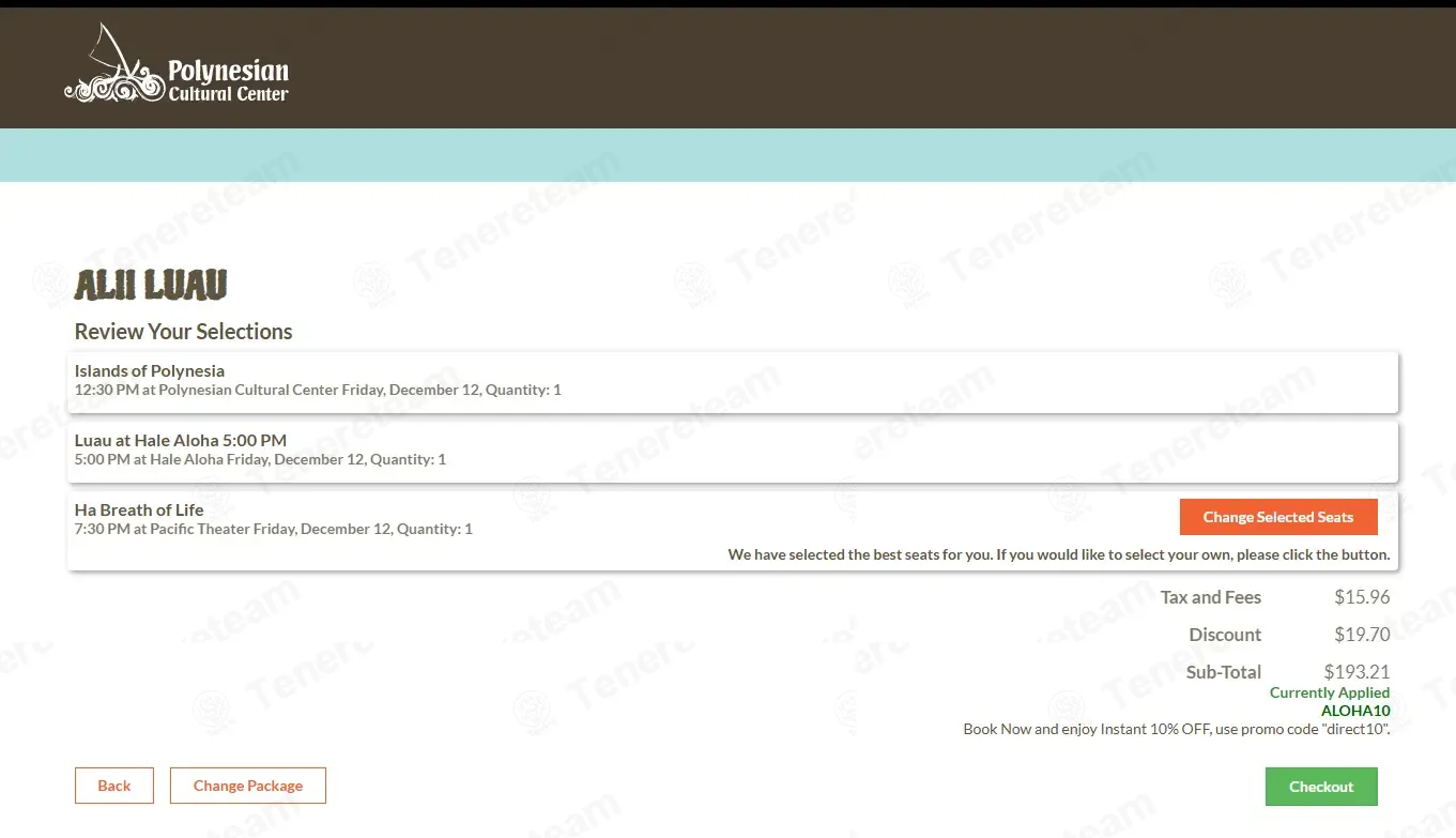 Polynesian Cultural Center coupon code: 10% off with ALOHA10. Tested and valid as 1 minute ago.