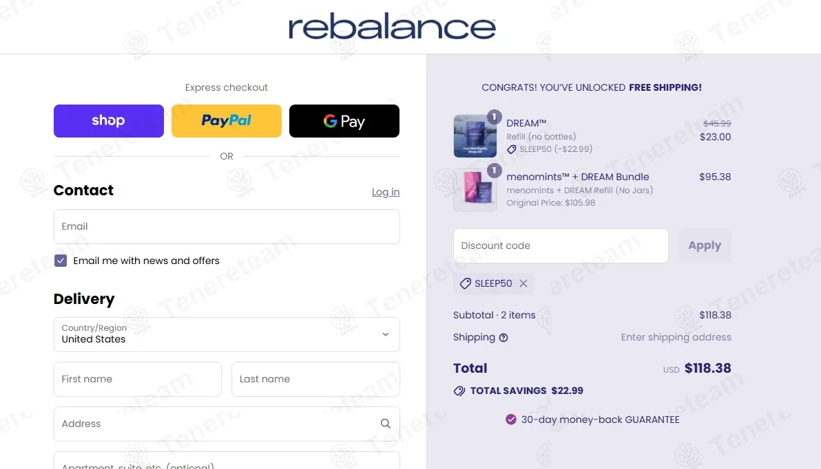 Rebalance Health coupon code: 50% off with SLEEP50. Tested and valid as 11 months ago.