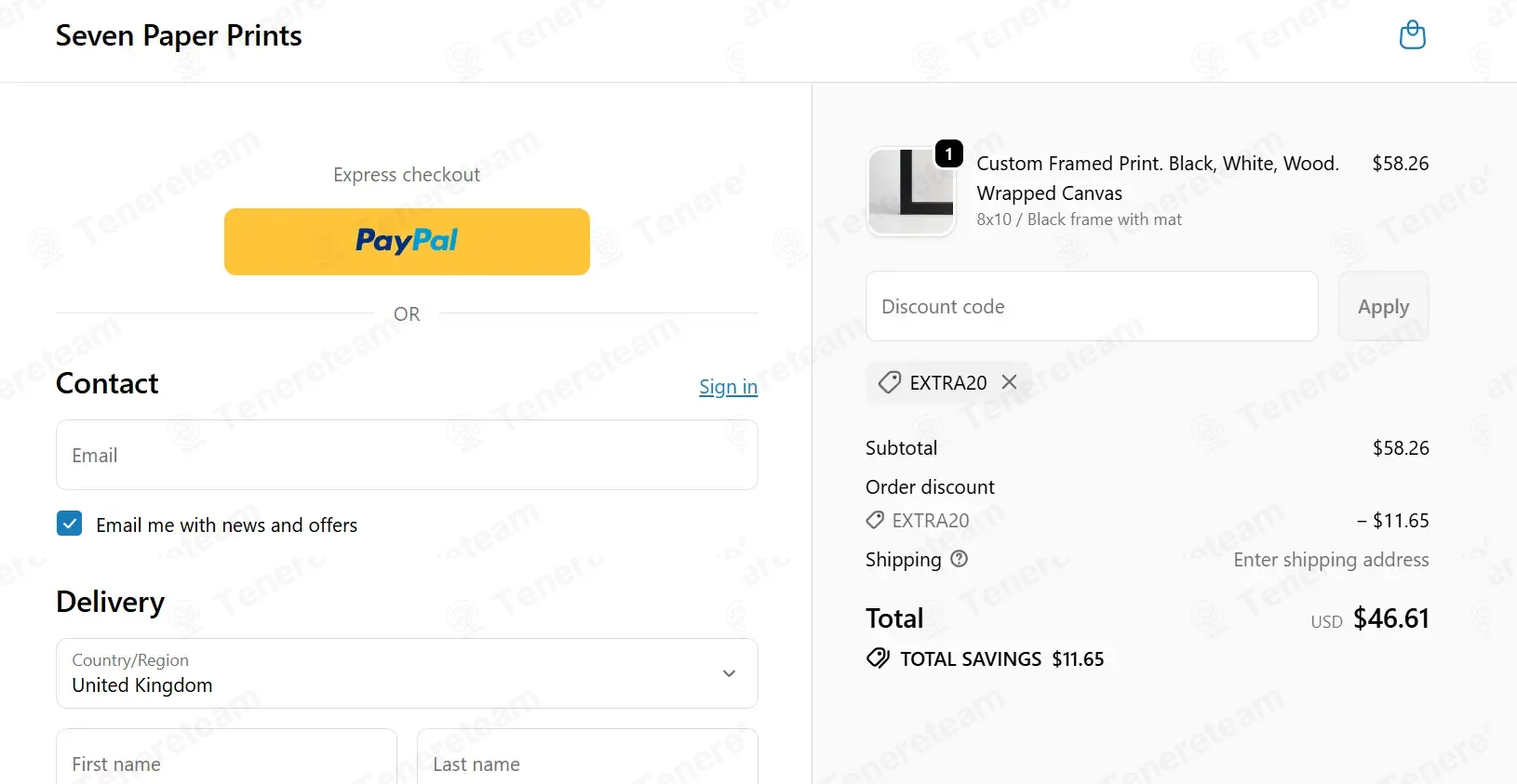 Seven Paper Prints coupon code: 20% off with EXTRA20. Tested and valid as 2 weeks ago.