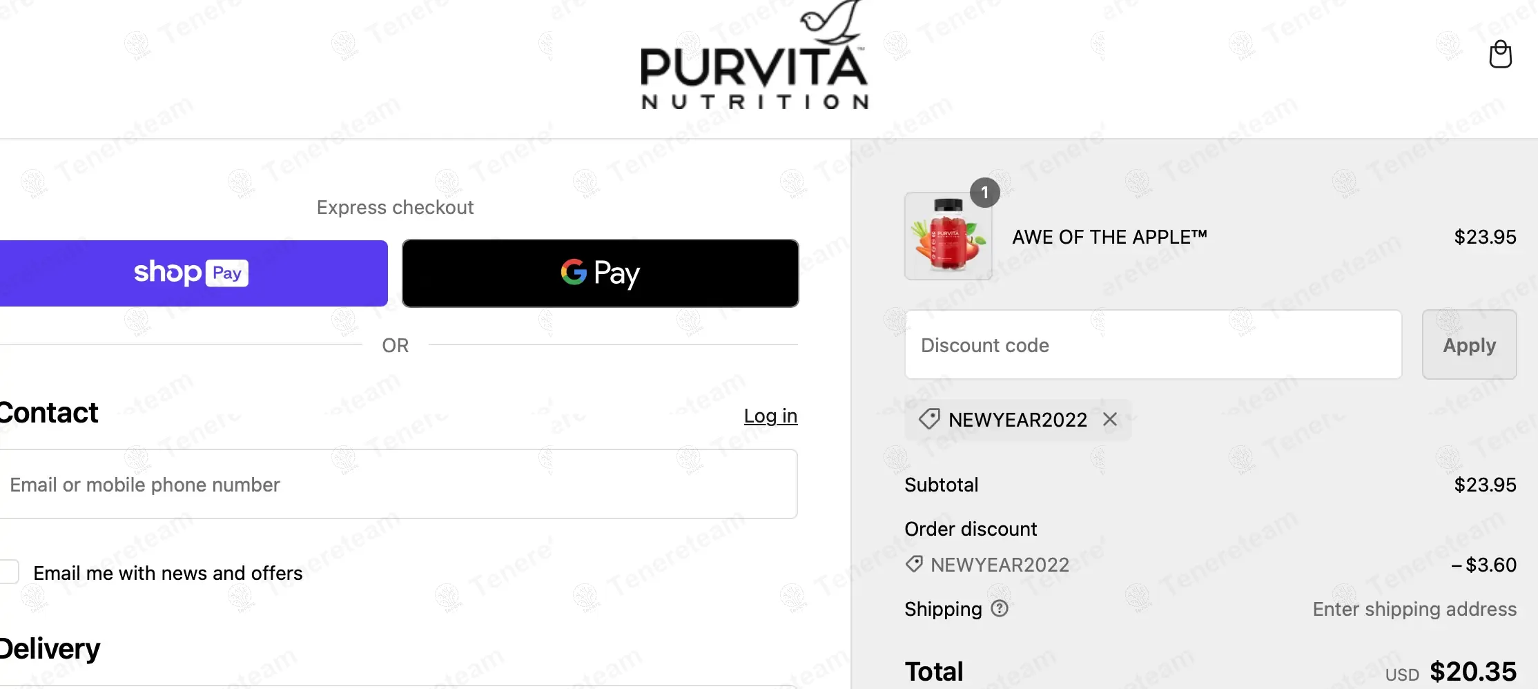Purvita Nutrition coupon code: 15% off with NewYear2022. Tested and valid as 1 year ago.
