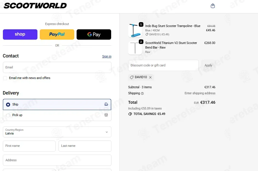 Scoot World DK coupon code: 10% off with david10. Tested and valid as 3 months ago.