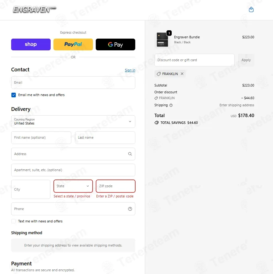 Engraven coupon code: 20% off with FRANKLIN. Tested and valid as 1 month ago.