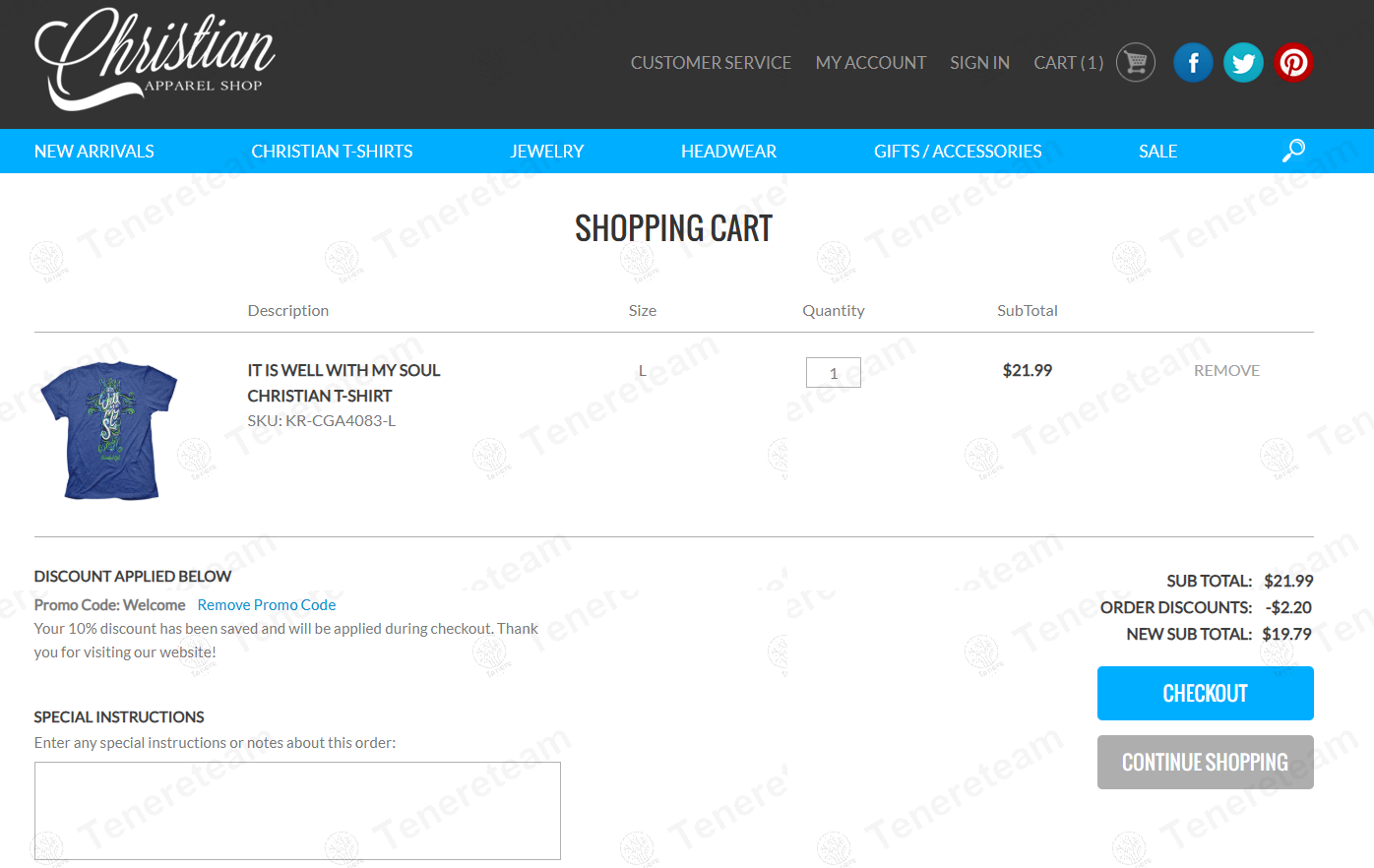 Christian Apparel Shop coupon code: 10% off with Welcome. Tested and valid as 1 year ago.