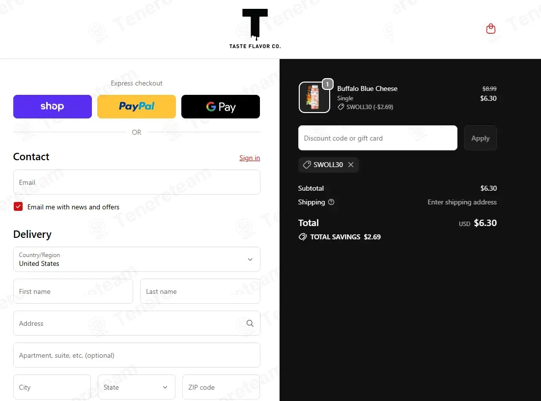 Taste Flavor Co apply coupon code