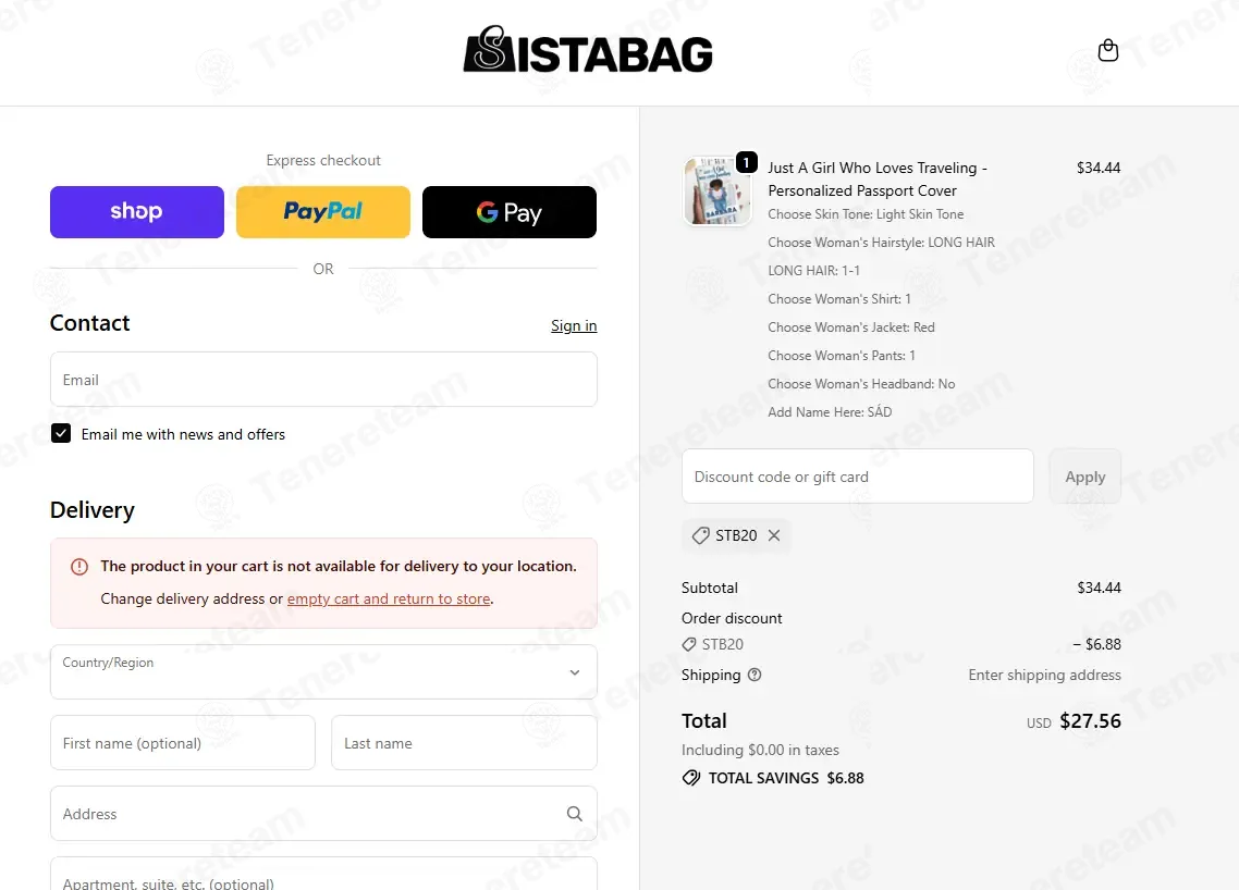 Sista Bag coupon code: 20% off with STB20. Tested and valid as 6 months ago.