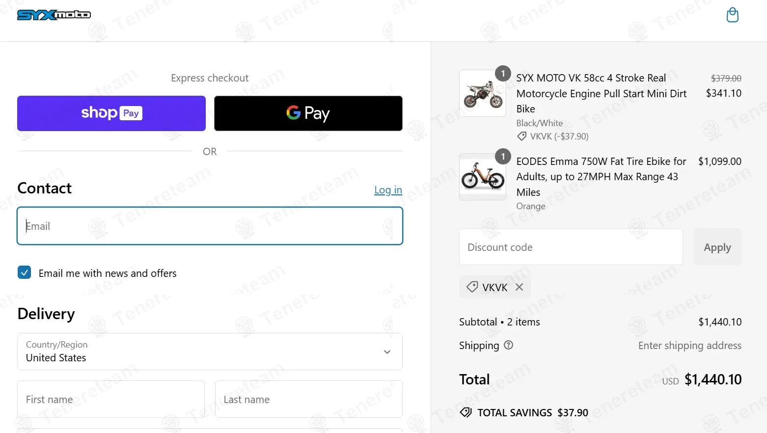 SYX MOTO coupon code: 10% off with VKVK. Tested and valid as 1 year ago.