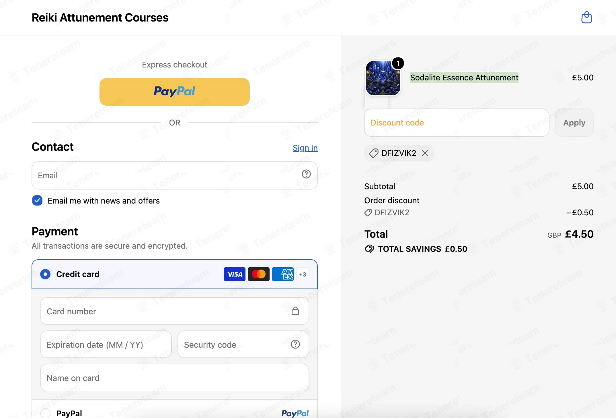 Reiki Attunement Courses coupon code: 10% off with DfizVIk2. Tested and valid as 3 weeks ago.