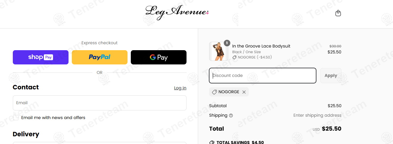Leg Avenue coupon code: 15% off with NOGORGE. Tested and valid as 8 months ago.