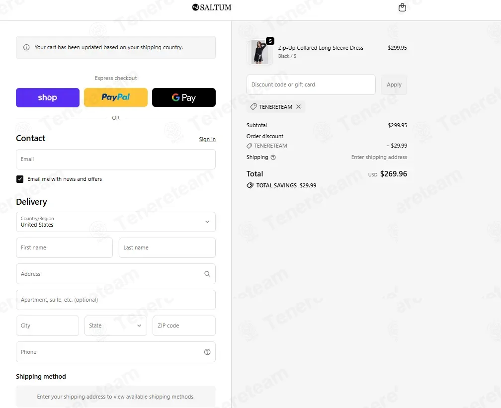 Saltum Sports coupon code: 10% off with TENERETEAM. Tested and valid as 2 weeks ago.