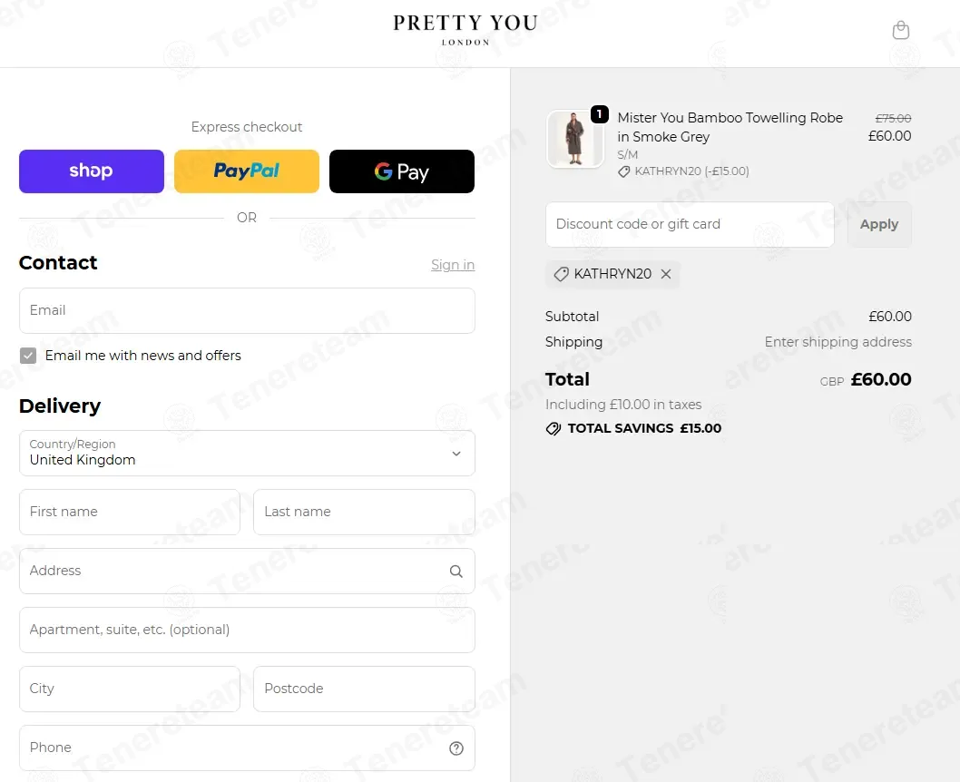 Pretty You London UK coupon code: 20% off with KATHRYN20. Tested and valid as 5 days ago.