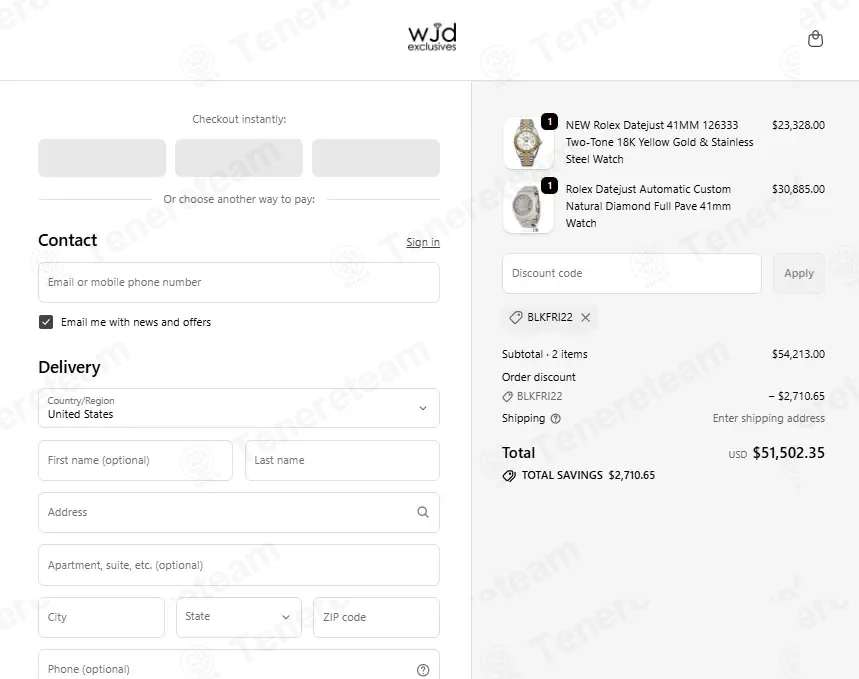 WJD Exclusives coupon code: 5% off with BLKFRI22. Tested and valid as 8 months ago.