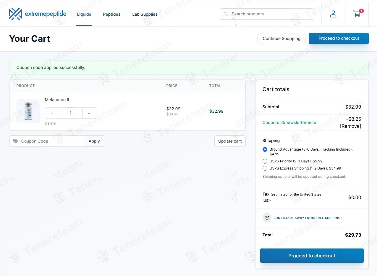 Extreme Peptide coupon code: 25% off with 25NEWSLETTERONCE. Tested and valid as 1 year ago.