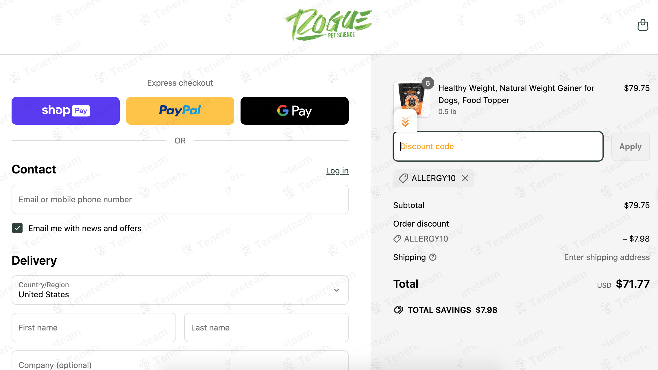 Rogue Pet Science coupon code: 10% off with ALLERGY10. Tested and valid as 1 year ago.