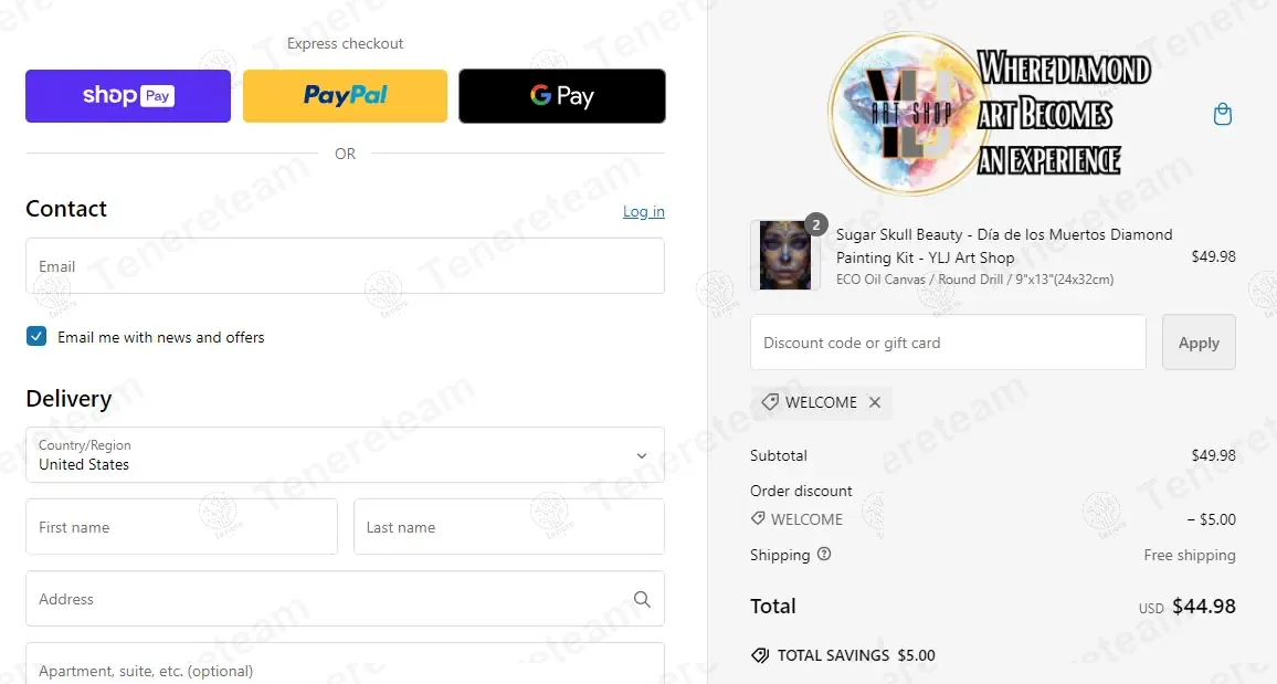 YLJ Art Shop coupon code: 10% off with WELCOME. Tested and valid as 1 year ago.