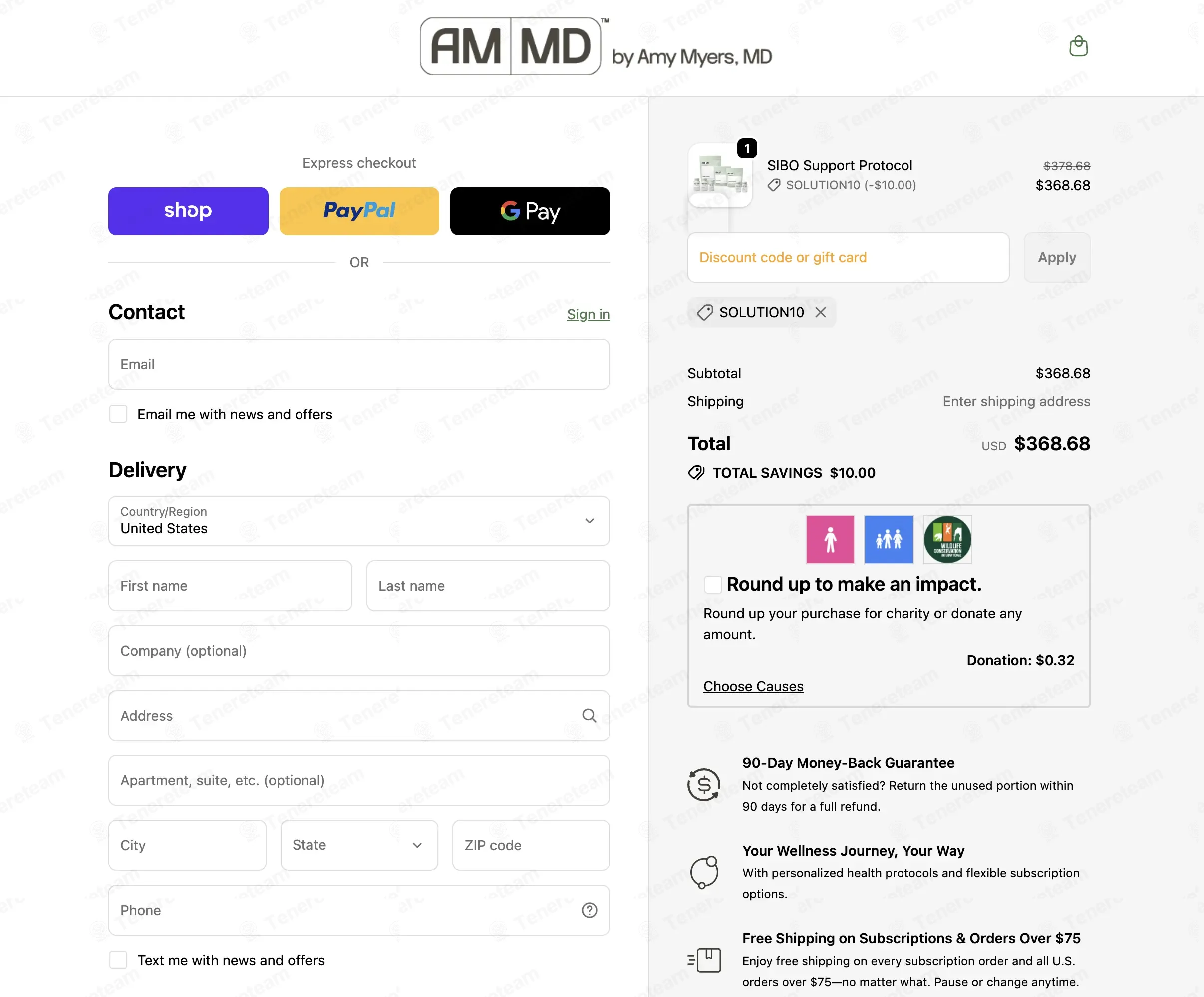 Amy Myers Md coupon code: $10 off with SOLUTION10. Tested and valid as 2 weeks ago.