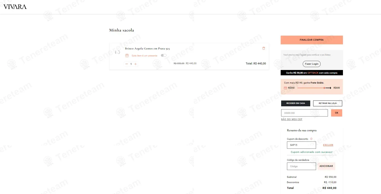 Vivara BR coupon code: 20% off with SAP15. Tested and valid as 1 year ago.