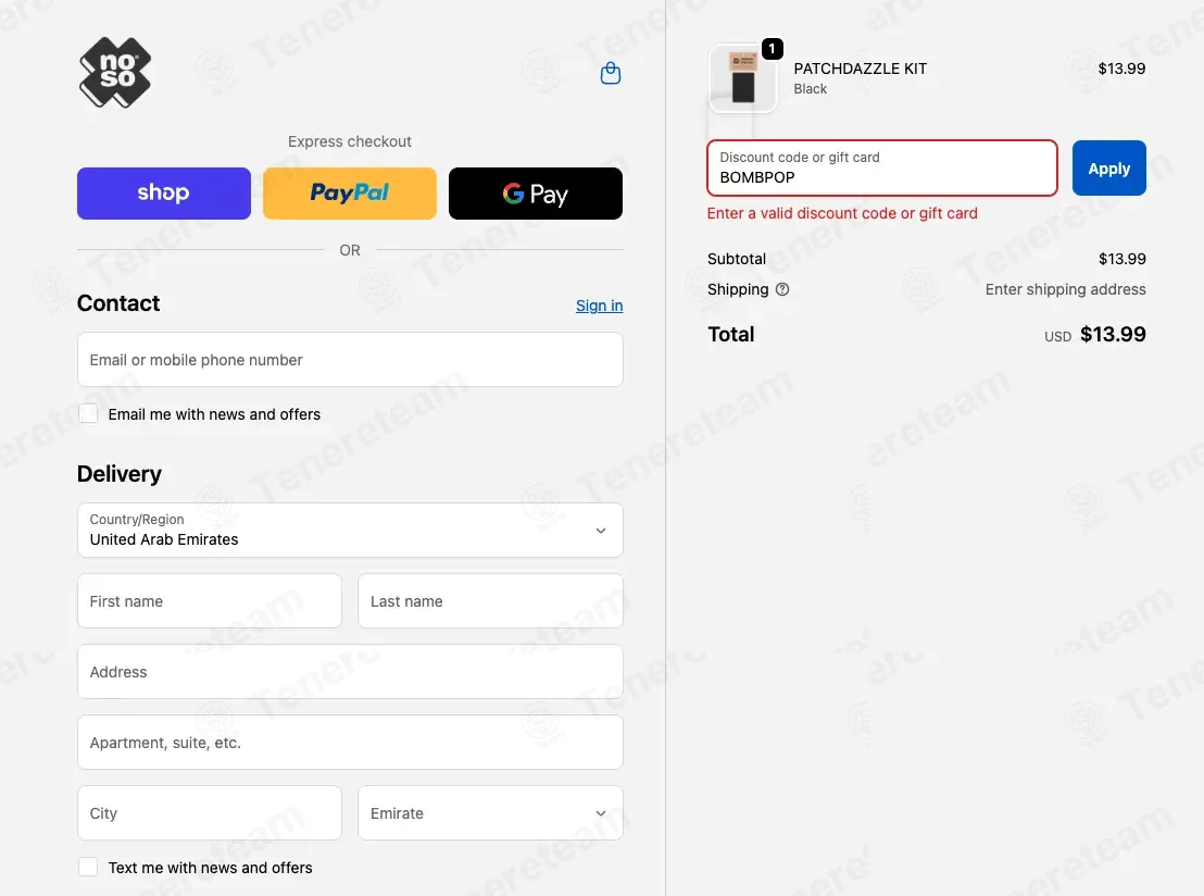 Noso Patches coupon code: 25% off with BOMBPOP. Tested and valid as 2 months ago.