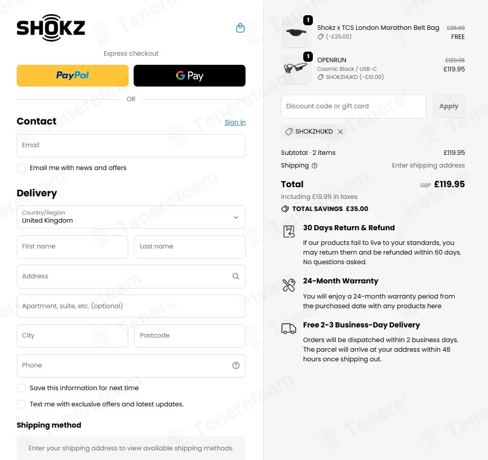 Shokz UK coupon code: £10 off with SHOKZHUKD. Tested and valid as 2 months ago.