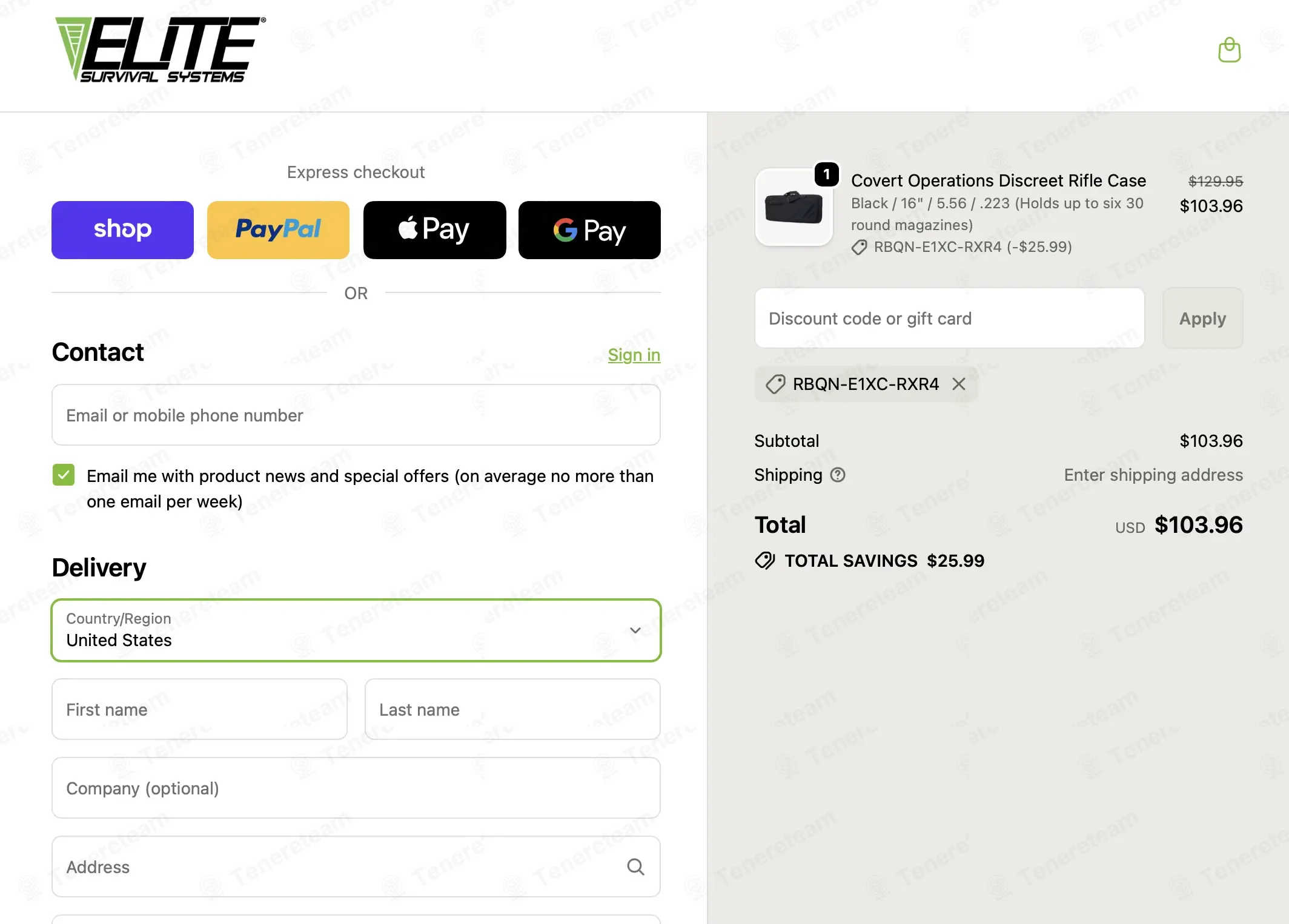 Elite Survival Systems apply coupon code