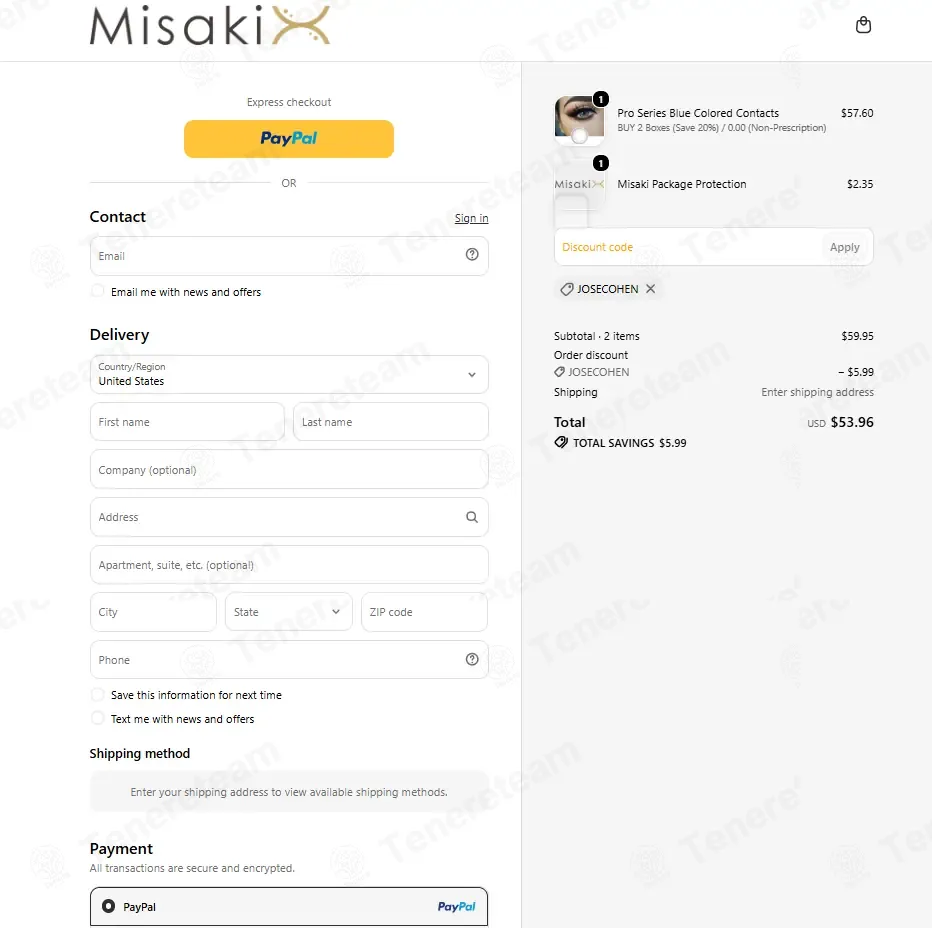 Misaki Cosmetics coupon code: 10% off with JOSECOHEN. Tested and valid as 3 weeks ago.