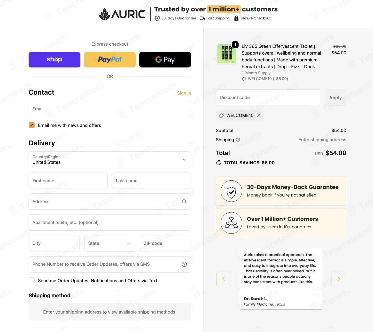 The Auric coupon code: 10% off with WELCOME10. Tested and valid as 3 days ago.