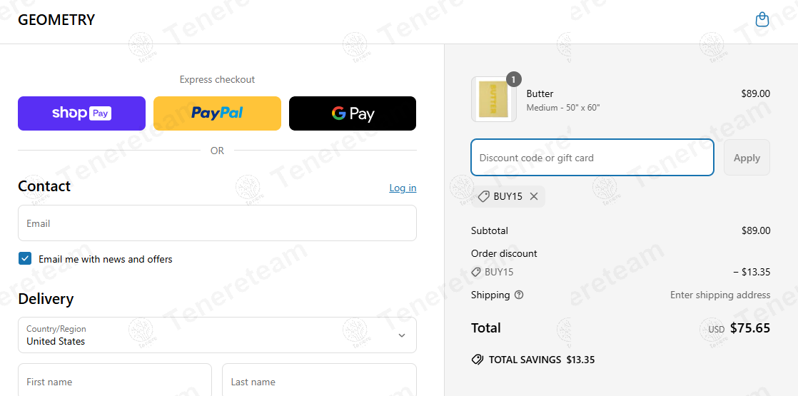 Geometry coupon code: 15% off with BUY15. Tested and valid as 1 year ago.