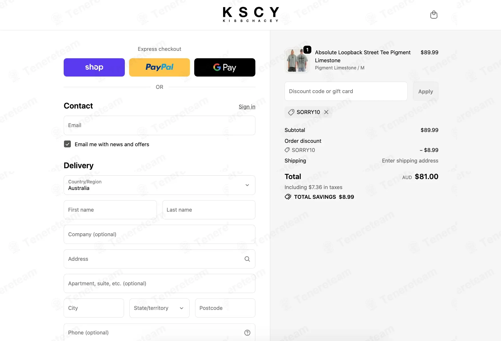 Kiss Chacey apply coupon code