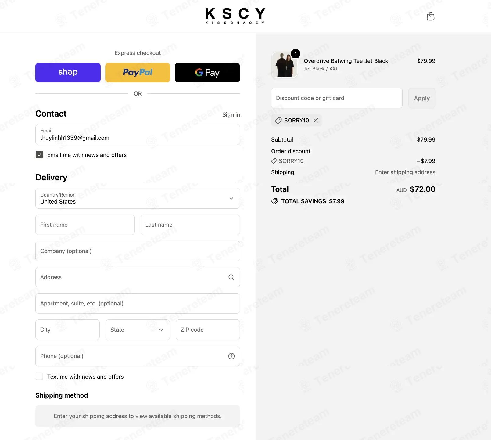 Kiss Chacey coupon code: 10% off with SORRY10. Tested and valid as 2 months ago.
