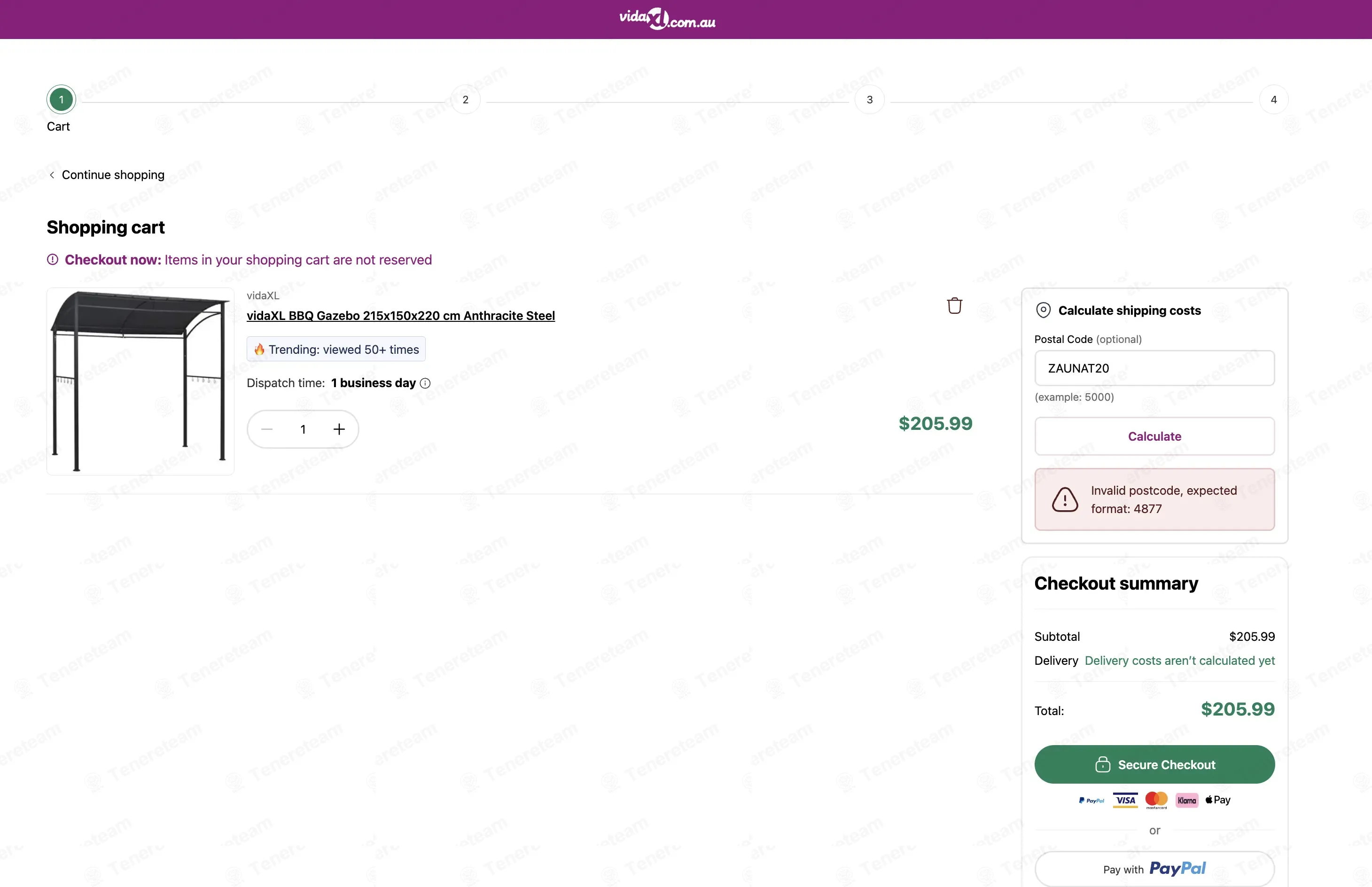 VidaXL AU coupon code: 10% off with ZAUNAT20. Tested and valid as 1 month ago.