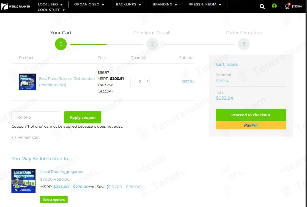 Web20Ranker coupon code: 15% off with HoHoHo. Tested and valid as 3 weeks ago.