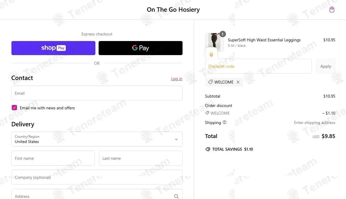 On The Go Hosiery coupon code: 10% off with WELCOME. Tested and valid as 1 month ago.
