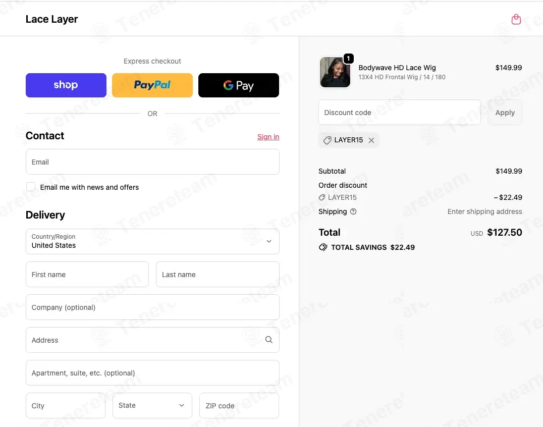 LaceLayer coupon code: 15% off with LAYER15. Tested and valid as 1 month ago.
