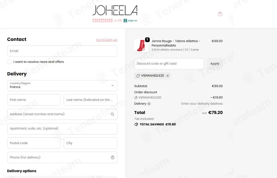Joheela Shop coupon code: 20% off with VIENNAHEELS20. Tested and valid as 1 month ago.