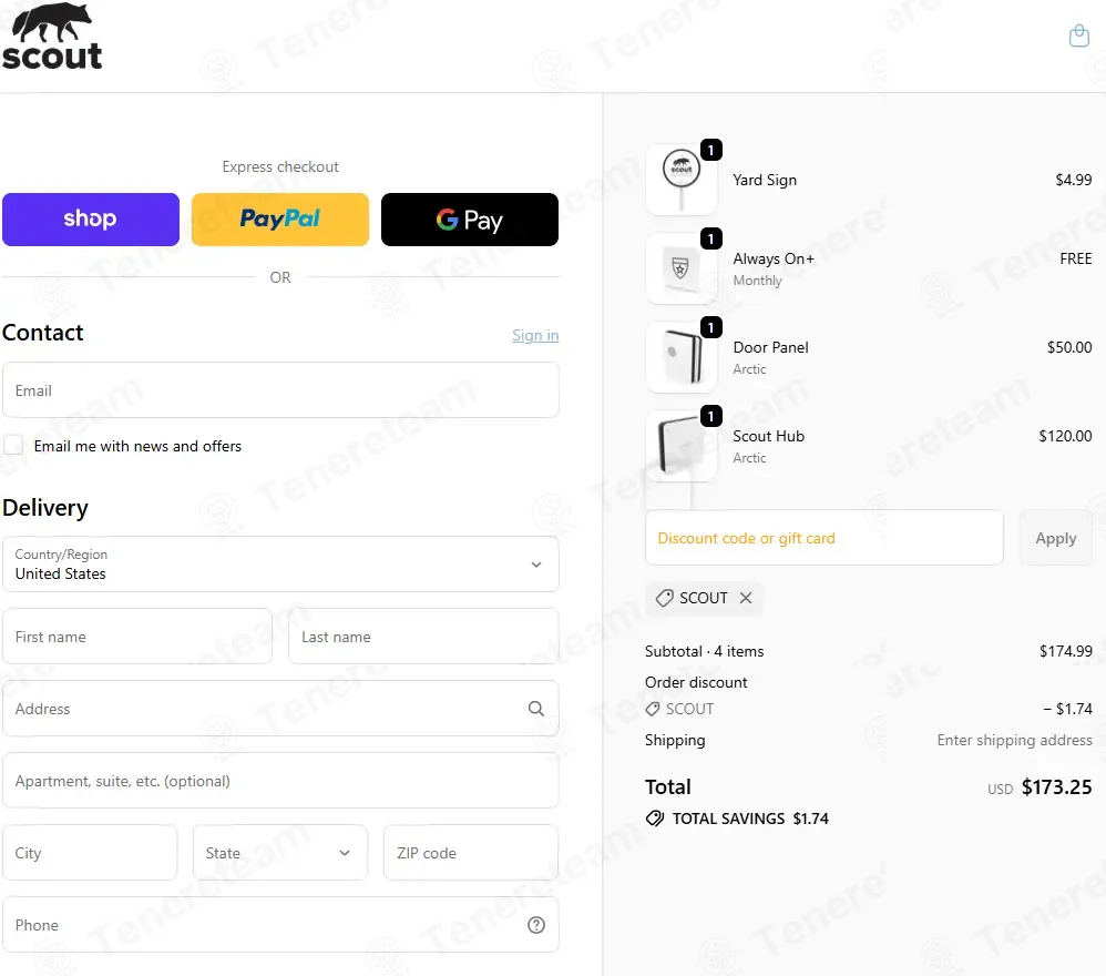 Scout Alarm coupon code: 1% off with SCOUT. Tested and valid as 2 weeks ago.