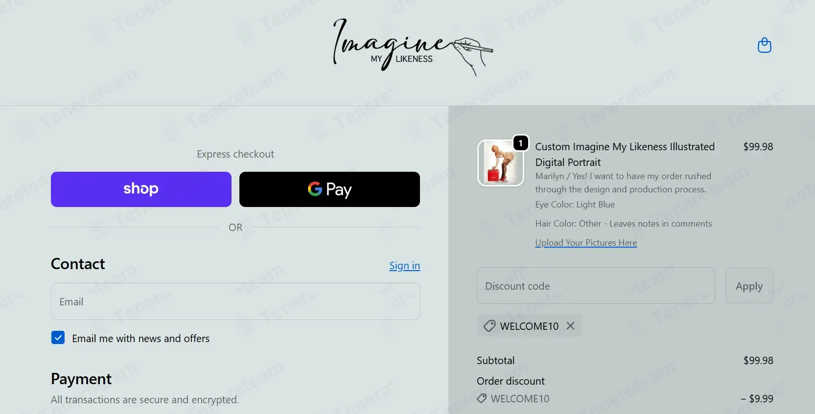 Imagine My Likeness coupon code: 10% off with WELCOME10. Tested and valid as 2 weeks ago.