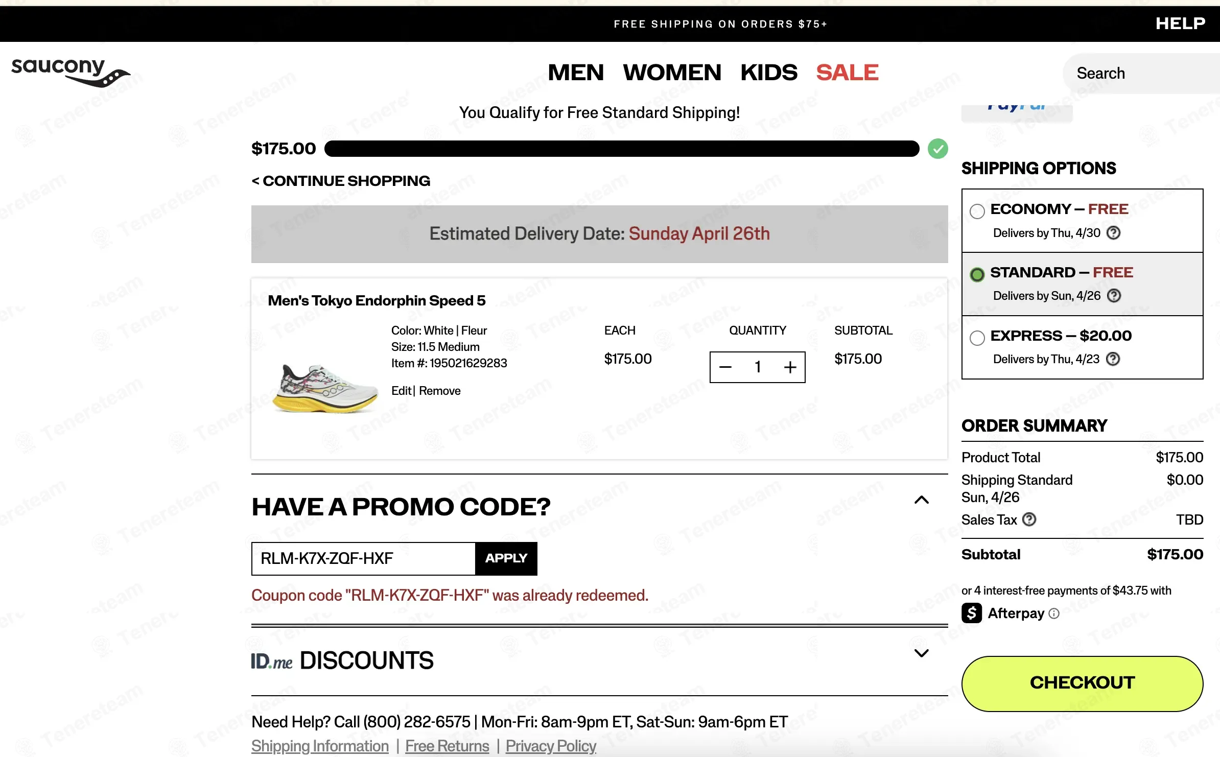 Saucony coupon code: 15% off with RLM-K7X-ZQF-HXF. Tested and valid as 1 month ago.