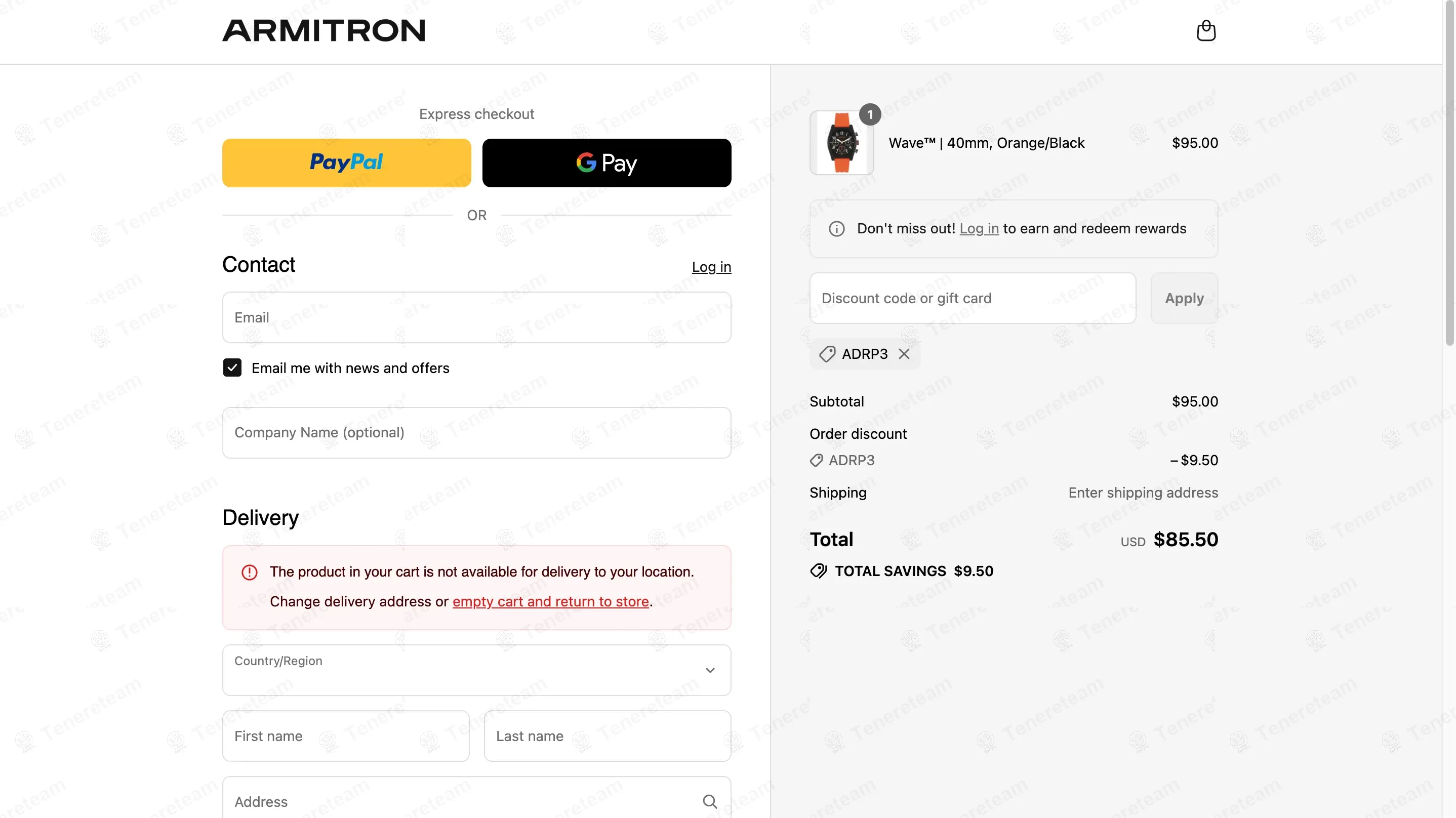 Armitron coupon code: 10% off with ADRP3. Tested and valid as 11 months ago.