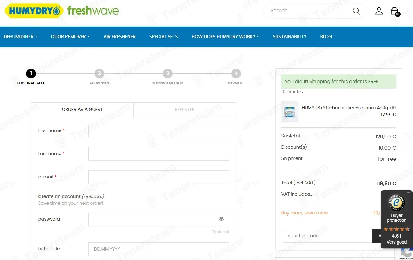 Humydry DE coupon code: €10 off with MEHRSPAREN. Tested and valid as 8 months ago.