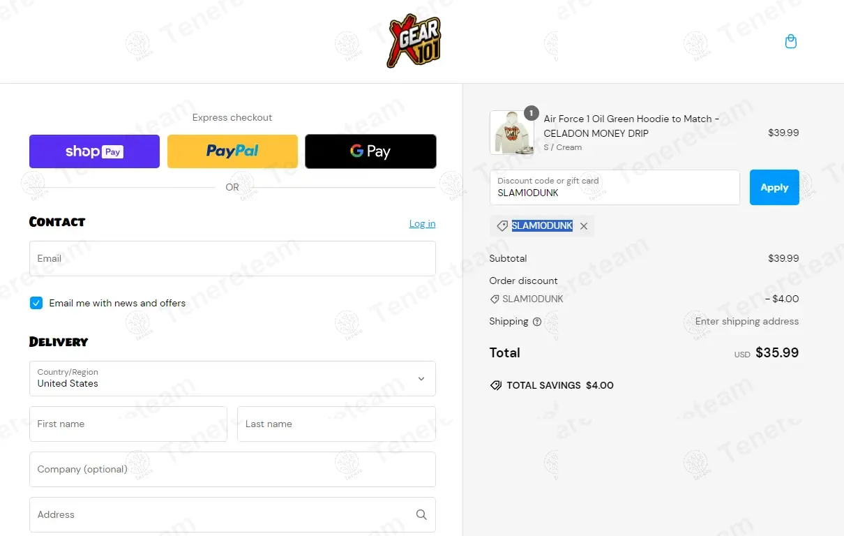X Gear 101 coupon code: 10% off with SLAM10DUNK. Tested and valid as 1 year ago.