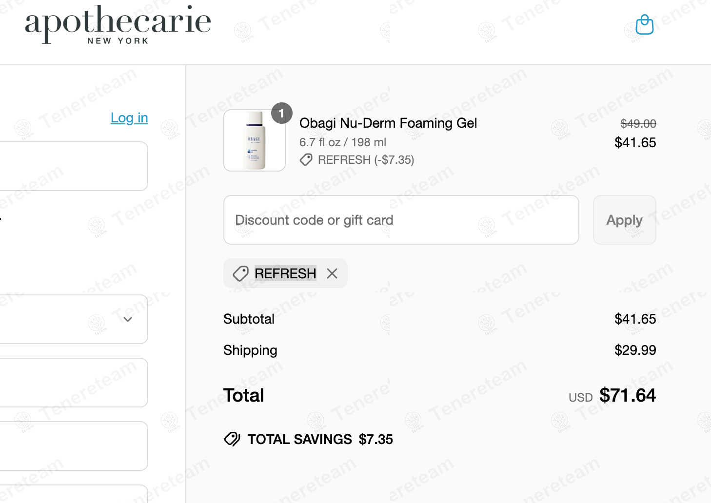 Apothecarie New York coupon code: 15% off with REFRESH. Tested and valid as 1 year ago.