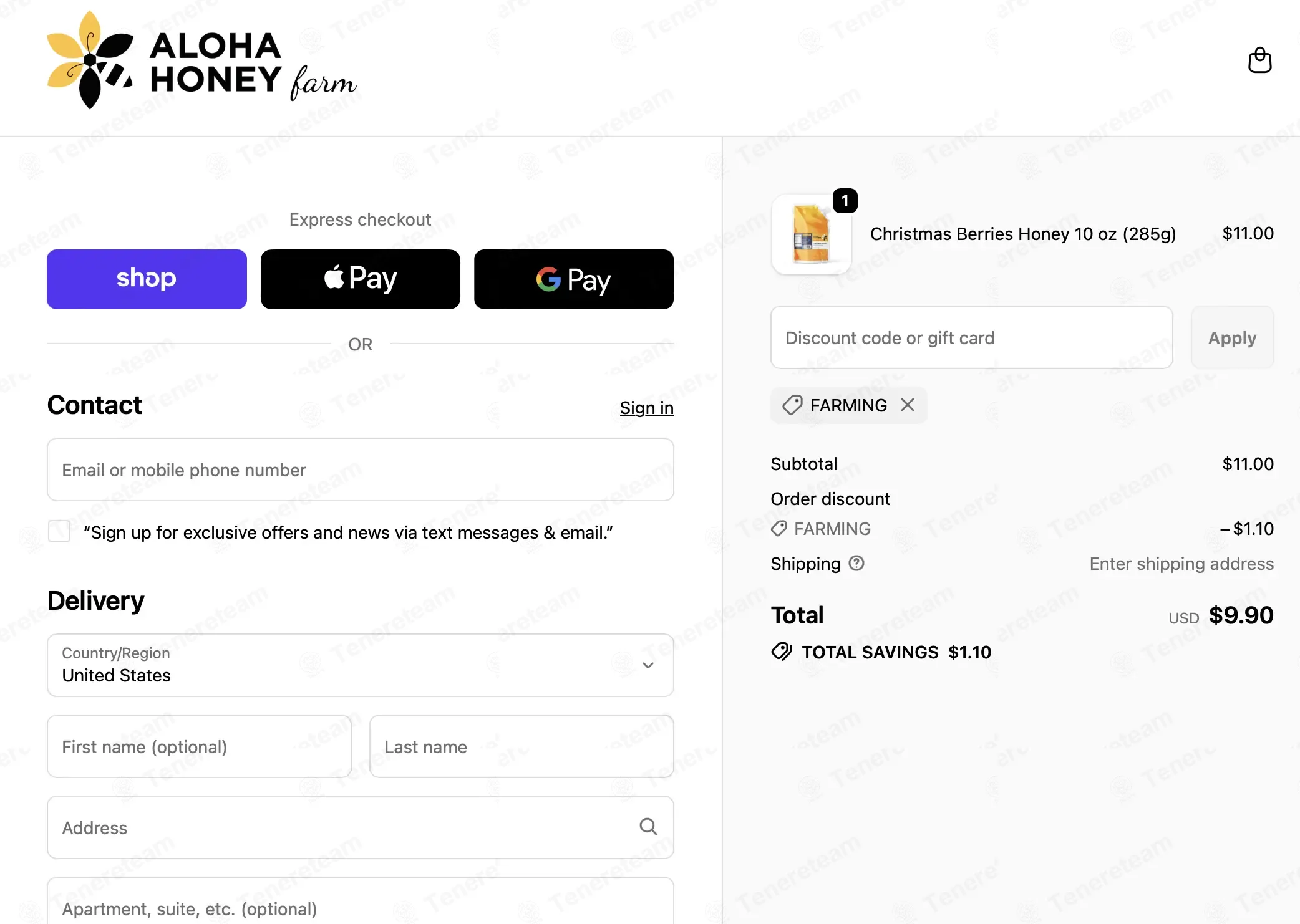 Aloha Honey Farm coupon code: 10% off with FARMING. Tested and valid as 1 week ago.