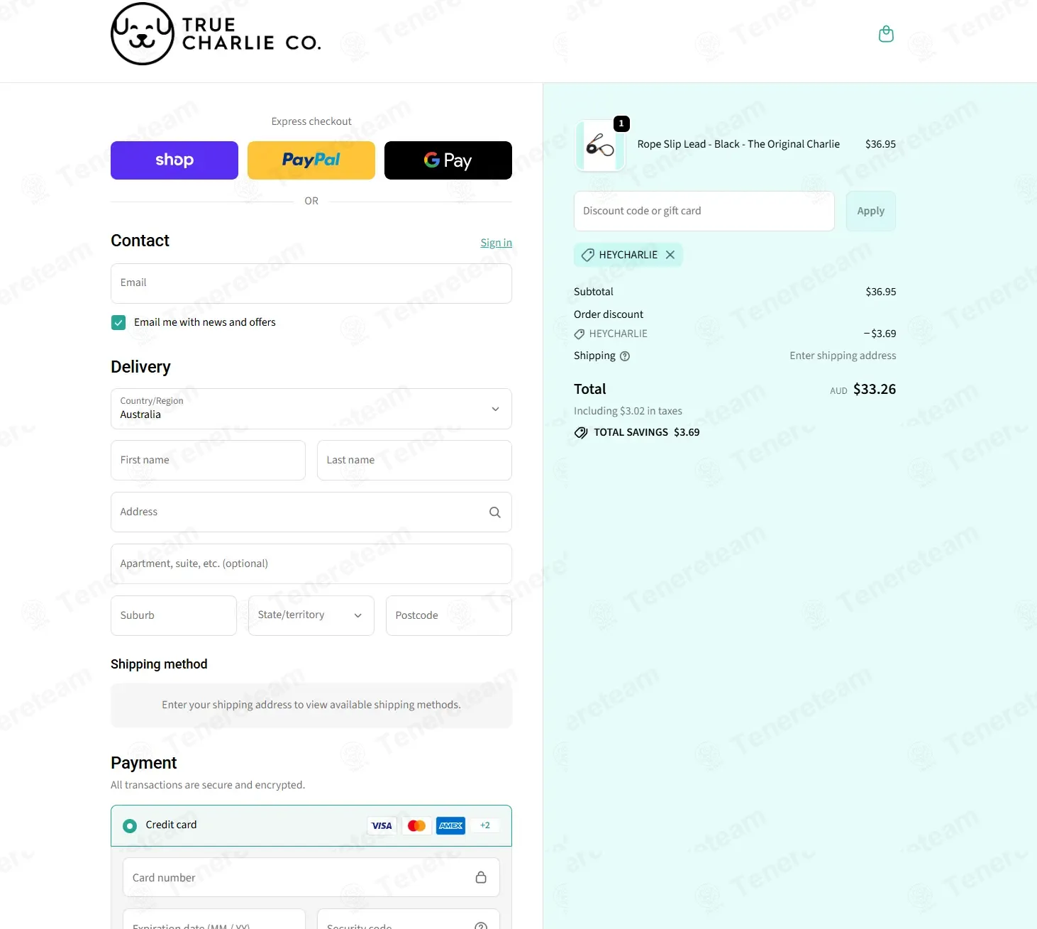 True Charlie Co coupon code: 10% off with HEYCHARLIE. Tested and valid as 1 week ago.