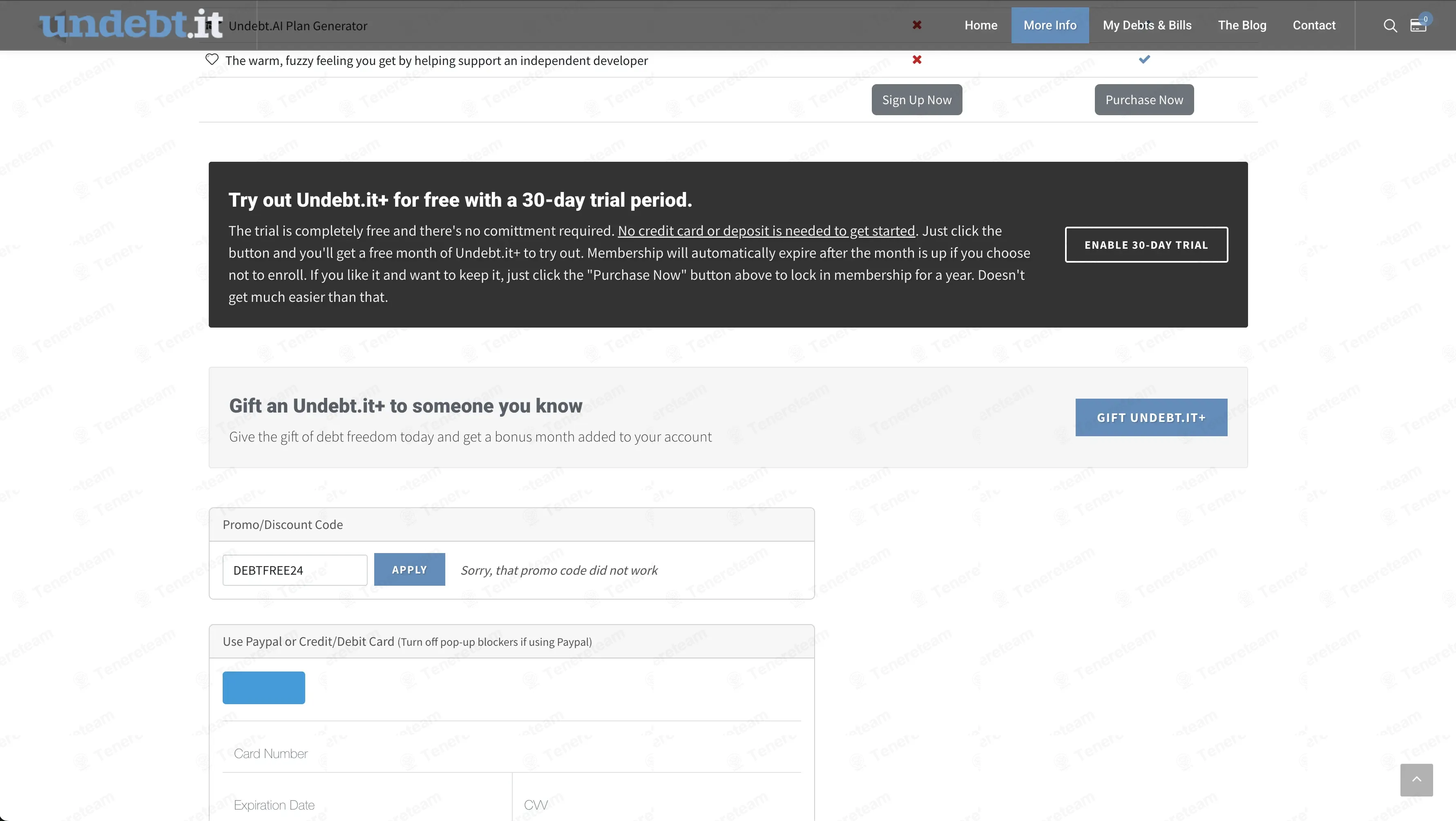 Undebt.it coupon code: 33% off with DEBTFREE24. Tested and valid as 2 months ago.