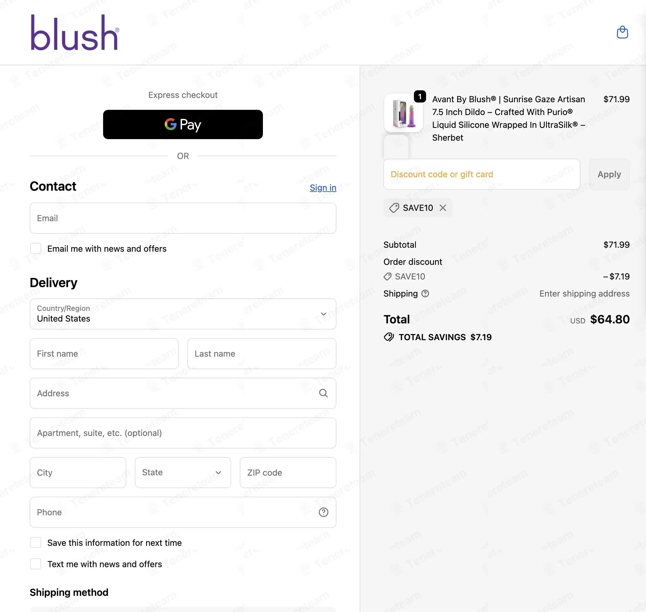 Blush Vibe coupon code: 10% off with SAVE10. Tested and valid as 2 weeks ago.