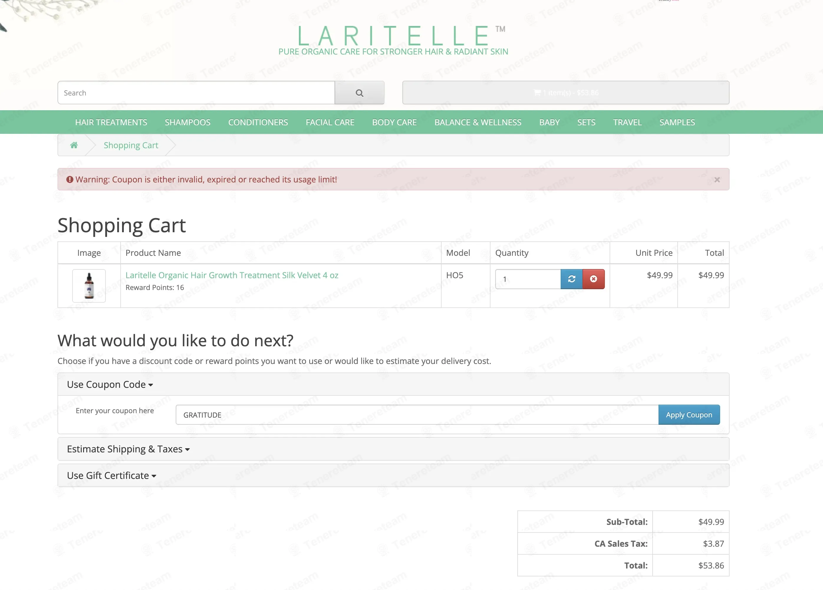 LARITELLE coupon code: 10% off with GRATITUDE. Tested and valid as 2 months ago.