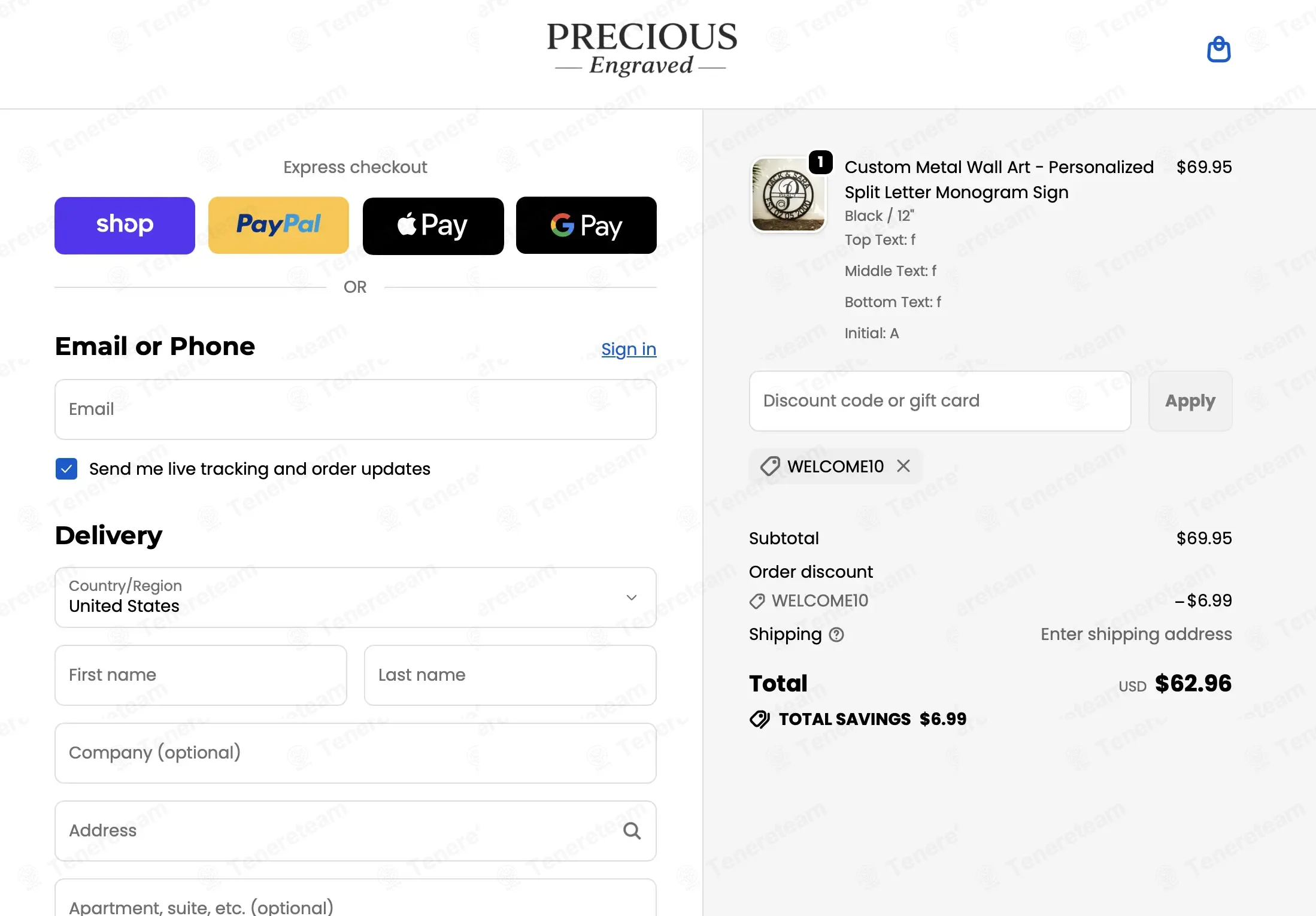 Precious Engraved coupon code: 10% off with welcome10. Tested and valid as 6 days ago.