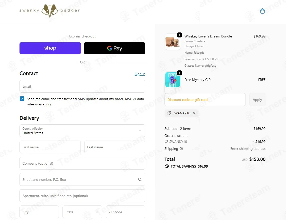 Swanky Badger coupon code: 10% off with SWANKY10. Tested and valid as 2 weeks ago.