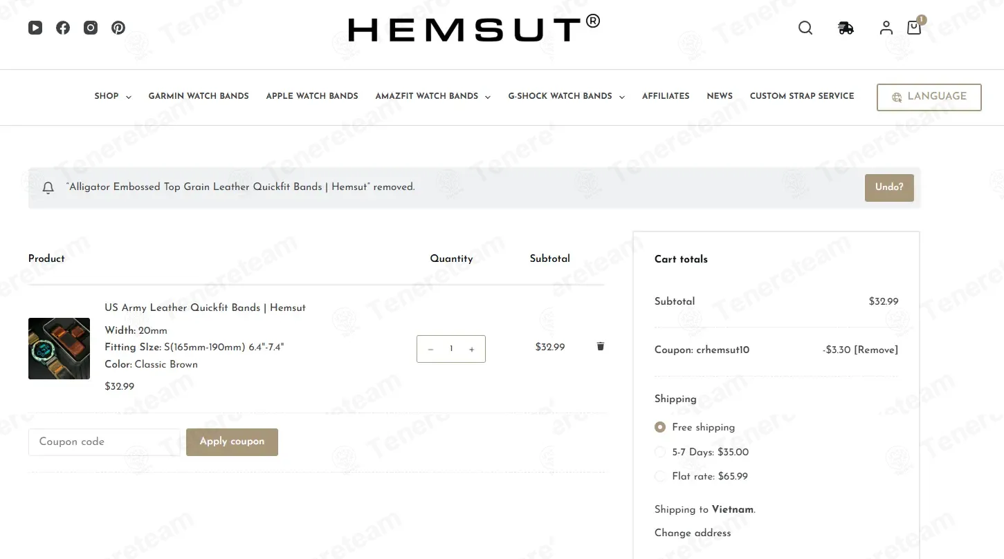 Hemsut Watch Bands coupon code: 10% off with myhemsut. Tested and valid as 51 seconds ago.