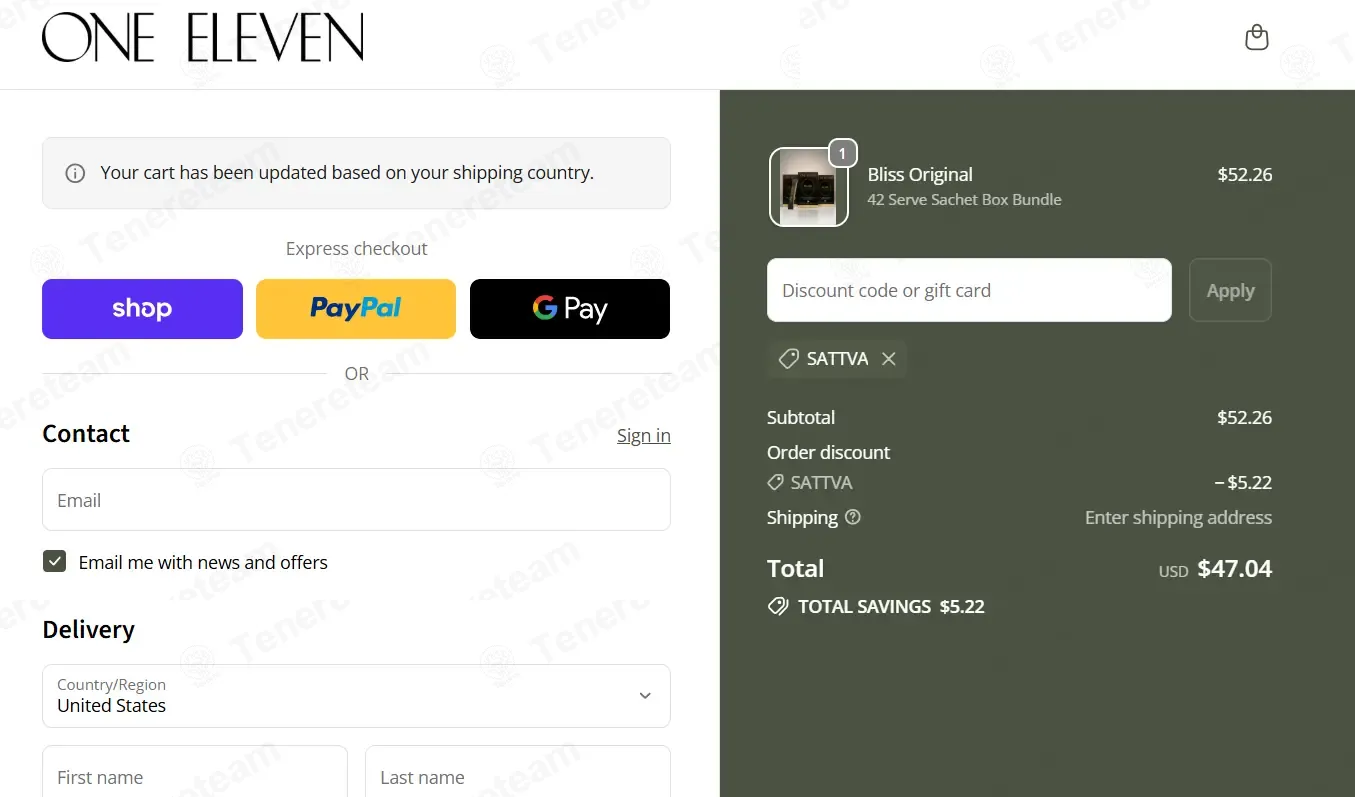 One Eleven Health coupon code: 10% off with SATTVA. Tested and valid as 9 months ago.